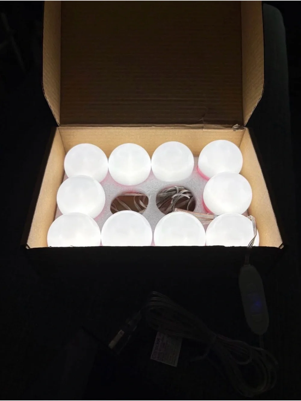 Vanity Mirror Lights - white and pink